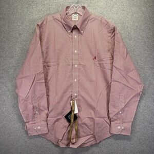 Alabama Crimson Tide Shirt Mens Large Red Stripe Brooks Brothers NCAA Football